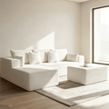 108"Modular Cloud Sectional Sofa with Chaise,Extra Deep Seat Corduroy Couch,Memory Foam,No Assembly,Living Room & Apartment,Beige