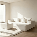 108"Modular Cloud Sectional Sofa with Chaise,Extra Deep Seat Corduroy Couch,Memory Foam,No Assembly,Living Room & Apartment,Beige