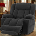 Power Lift Recliner Chair for Elderly with Heat and Massage, Large Wide Electric Lift Chair with Extended Footrest, Plush Flannel Recliner with 2 Cup Holders and Side Pockets, Gray