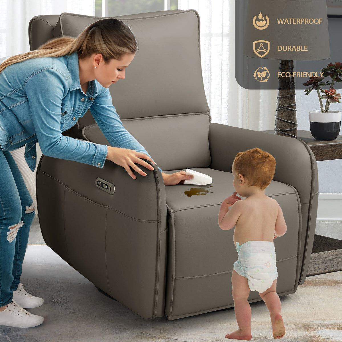 Power Recliner Gliders for Nursery, Electric Swivel Rocker Recliner Chair, Comfy Upholstered Living Room Reclining Rocking Chairs with Lumbar Support