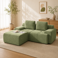 85" Modular Sectional Sofa,Cloud Couch with Extra Deep Seat & High Back,No Assembly,Soft Chenille Fabric,Memory Foam Couch for Living Room ,L shaped(2+1),Green