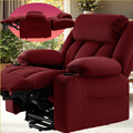 Triple Motor Power Lift Recliner Chair for Elderly,Large Wide Lay Flat Lift Chair with Infinite Position,Power Headrest,Heat & Vibration Massage,Heavy Duty Recliner for Big & Tall Seniors,RedMaroon