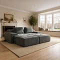 85" Modular Sectional Sofa,Cloud Couch with Extra Deep Seat & High Back,No Assembly,Soft Chenille Fabric,Memory Foam Couch for Living Room ,(2+2),Dark Gray