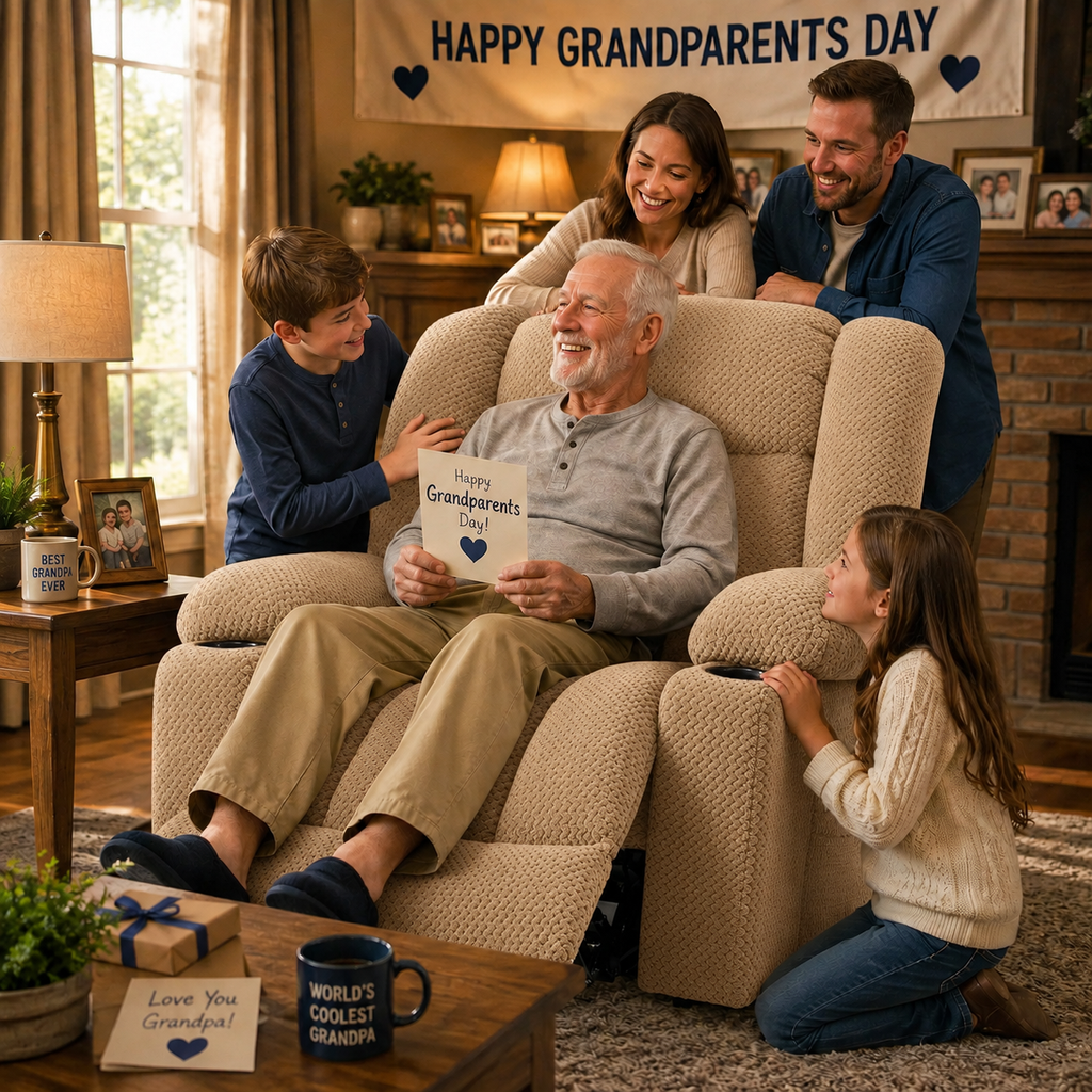 Power Lift Recliner Chair for Elderly with Heating & Vibration Massage, Large Wide Heavy Duty Extended Footrest for Big & Tall, 2 Cup Holders & Side Pockets Plush Flannel