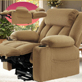 Triple Motor Power Lift Recliner Chair for Elderly,Large Wide Lay Flat Lift Chair with Infinite Position,Power Headrest,Heat & Vibration Massage,Heavy Duty Recliner for Big & Tall Seniors,Beige