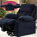 Triple Motor Power Lift Recliner Chair for Elderly,Large Wide Lay Flat Lift Chair with Infinite Position,Power Headrest,Heat & Vibration Massage,Heavy Duty Recliner for Big & Tall Adults,Blue