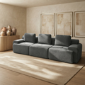 122" Modular Sectional Sofa,Cloud Couch with Extra Deep Seat & High Back,No Assembly,Soft Chenille Fabric,Memory Foam Couch for Living Room ,(3+0),Dark Gray