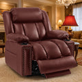Triple Motor Power Lift Recliner Chair for Elderly with Heat & Vibration Massage,Extended Footrest,USB-A & USB-C Ports,Faux Leather,Red